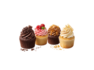 Cupcakes Les délices de la brune aux différentes saveurs et toppings